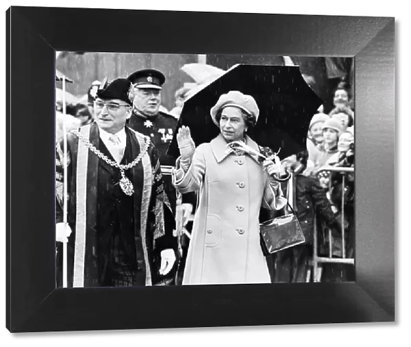 Queen Elizabeth II - the Maundy Money Ceremony at Carlisle Cathedral with Coun J F Long