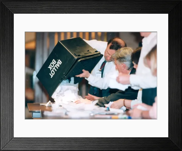 Framed Print : Newcastle Central General Election voters being counted at the Civic Centre 1st Framed Print : Newcastle Central General Election voters being counted at the Civic Centre 1st