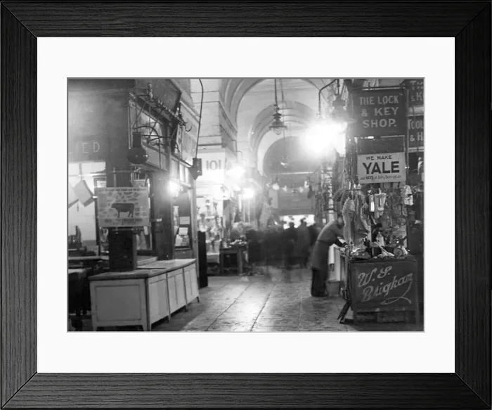 Framed Print : The Grainger Market in Newcastle was lit by its old installation of gas lighting during a Framed Print : The Grainger Market in Newcastle was lit by its old installation of gas lighting during a