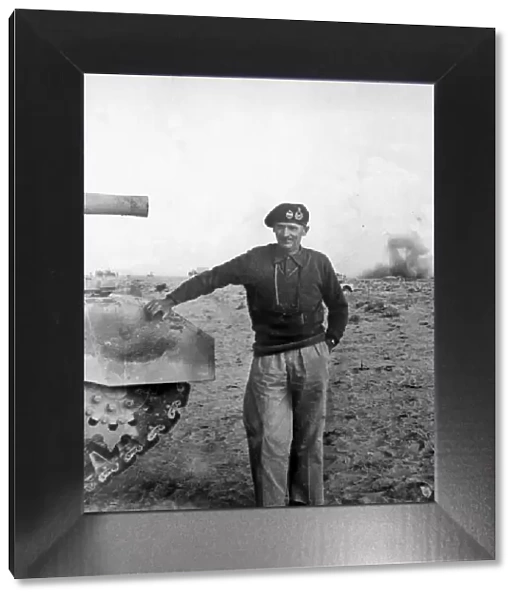 General Bernard Montgomery seen here posing for a photograph on the El Alamein