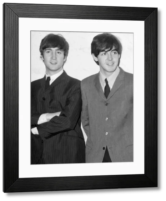 Framed Print : John Lennon and Paul McCartney seen here in December 1963 R9526 Framed Print : John Lennon and Paul McCartney seen here in December 1963 R9526
