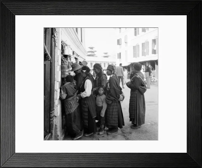 Framed Print : Shoppers gather outside a general store off Durbar Square in Katmandu, Nepal Framed Print : Shoppers gather outside a general store off Durbar Square in Katmandu, Nepal