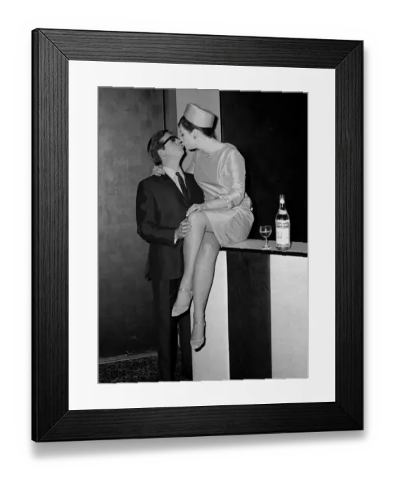 Framed Print : Actress Gillian French, bride to be is kissed by groom to be Michael Jeffrey at their pre Framed Print : Actress Gillian French, bride to be is kissed by groom to be Michael Jeffrey at their pre