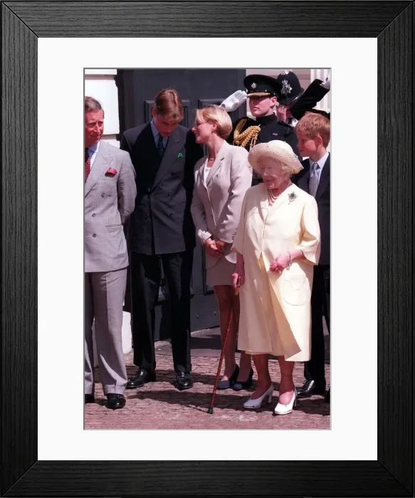 Framed Print : Queen Mother 98th Birthday Celebrations August 1998 Prince William Framed Print : Queen Mother 98th Birthday Celebrations August 1998 Prince William