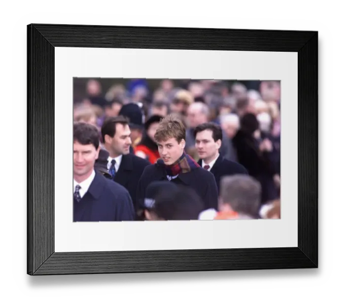 Framed Print : Prince William Christmas church 25th December 1998 christmas day church service
