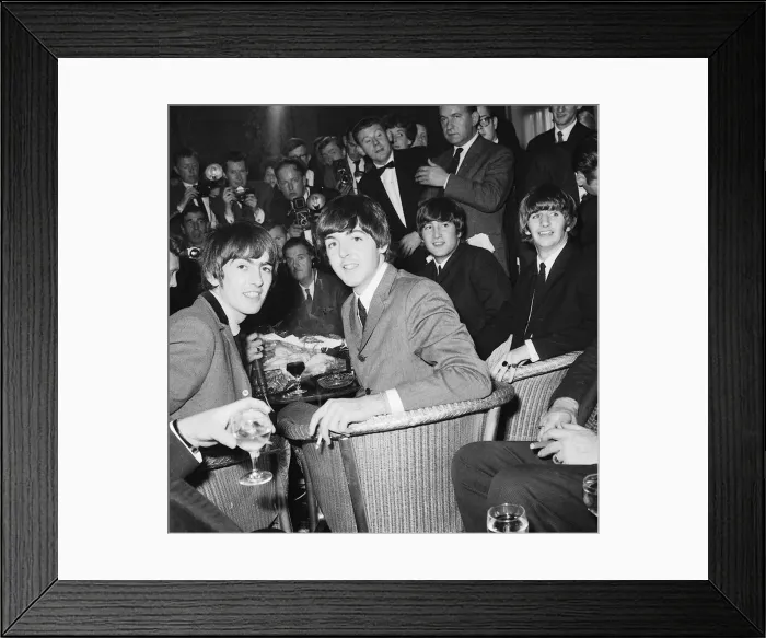 Framed Print : Beatles at press reception, Speke Airport, Liverpool, 10 July 1964 Framed Print : Beatles at press reception, Speke Airport, Liverpool, 10 July 1964