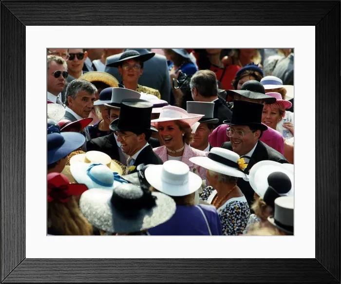 Framed Print : Princess Diana is one of the many faces in the the crowd at Ascot. 21st June 1989 Framed Print : Princess Diana is one of the many faces in the the crowd at Ascot. 21st June 1989