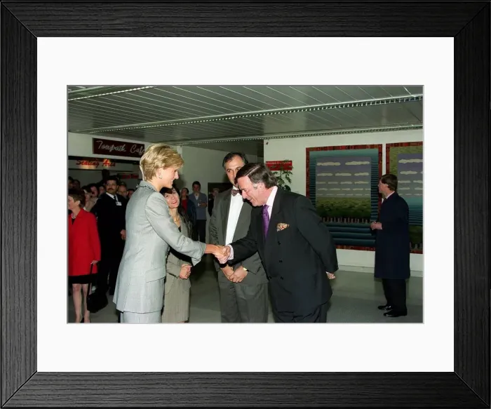 Framed Print : Diana, Princess of Wales, arrives at St. Marys Hospital in Paddington