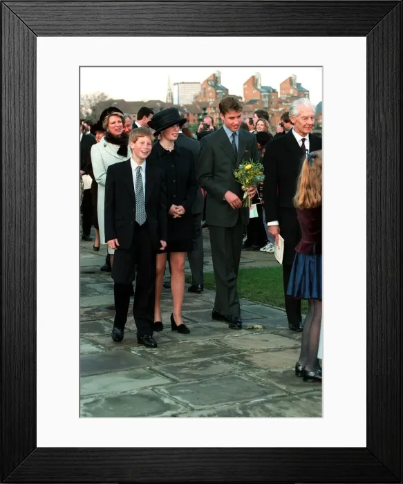 Framed Print : Prince Harry Prince William Zara Phillips attend Queens golden wedding anniversary