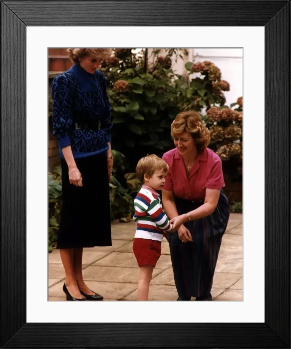 Framed Print : Princess Diana introduces her three yearold son Prince William to headmistress Jane