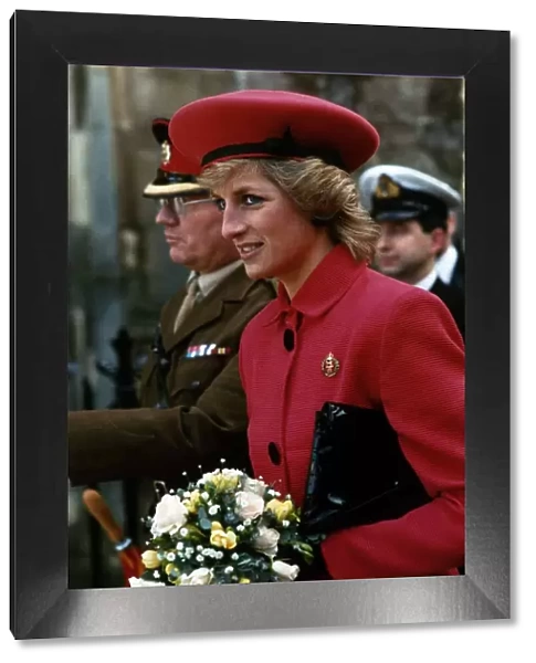 Princess Diana, Princess of Wales attends a Service at Winchester Cathedral in Hampshire