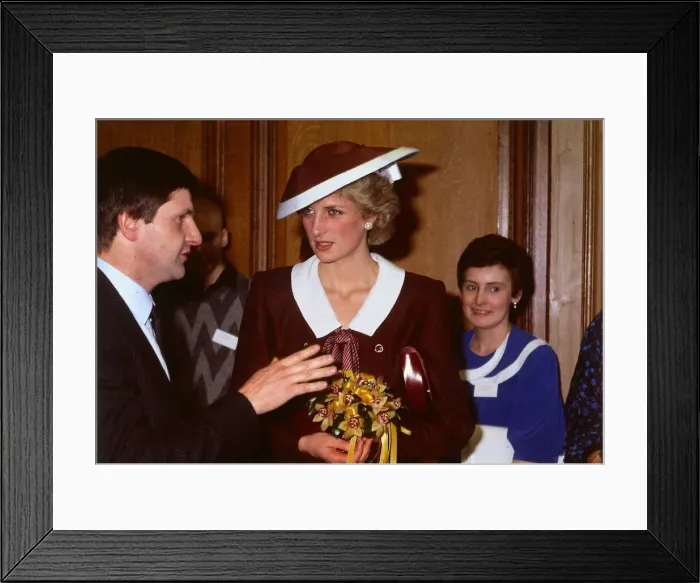 Framed Print : Princess Diana, Princess of Wales on a visit to the Royal Infirmary January 1986