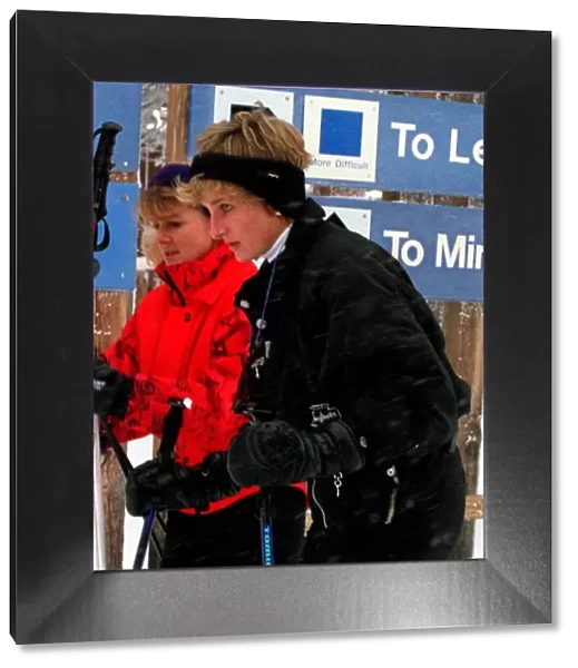 Diana, Princess of Wales ski-ing in Vail, Colorado. December 1994