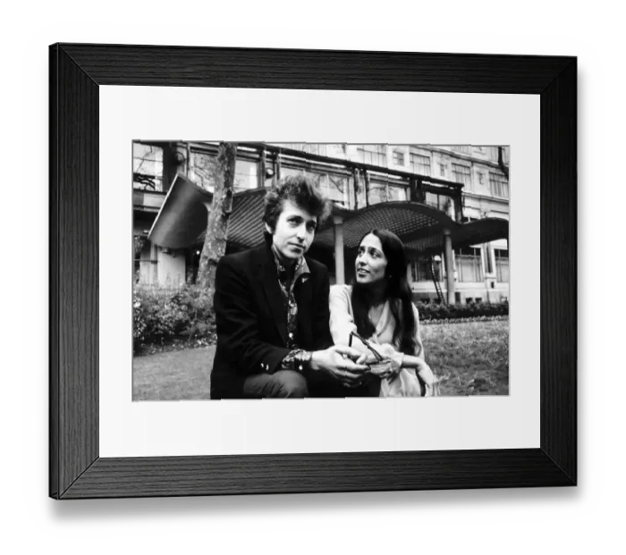 Framed Print : Bob Dylan singer songwriter with Joan Baez American folk singer famous for protest songs Framed Print : Bob Dylan singer songwriter with Joan Baez American folk singer famous for protest songs