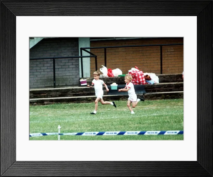 Framed Print : Prince William finishes first in the relay race at his Sports Day event Framed Print : Prince William finishes first in the relay race at his Sports Day event