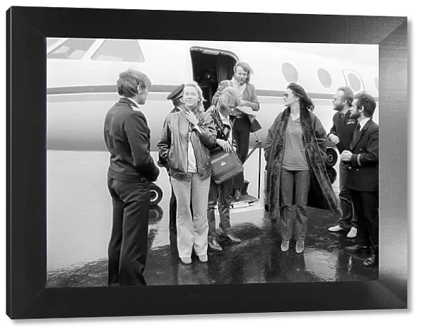 Abba Swedish Pop band November 1979 Arrive at Gatwick airport 4  /  11  /  1979