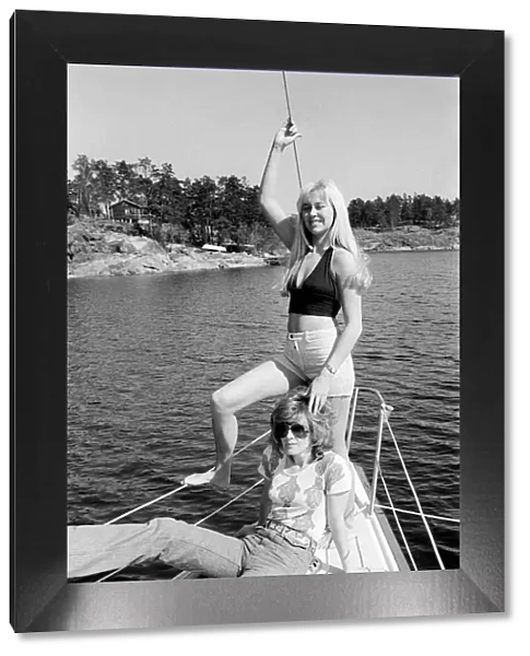 Abba Swedish Pop band April 1974 On a boat 29  /  4  /  1974