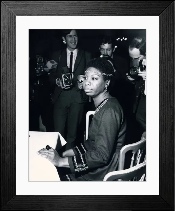 Framed Print : Nina Simone at her recption at the Hanover Grand West London