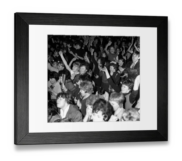 Framed Print : Pop Group The Beatles November 1963 Excited girls screaming for their idols during