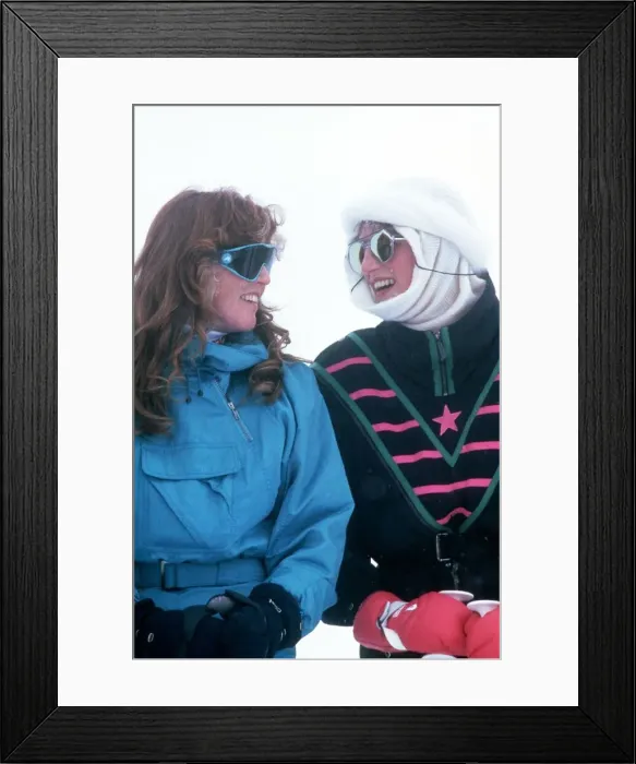 Framed Print : Sarah Ferguson, the Duchess of York with Princess Diana at a photocall during their