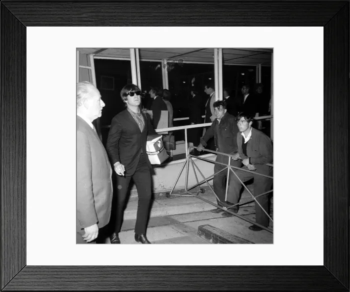 Framed Print : The Beatles - Pop Group - September 1964 John Lennon at the Airport Framed Print : The Beatles - Pop Group - September 1964 John Lennon at the Airport