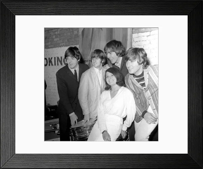 Framed Print : The Beatles backstage at the Futurist theatre in Scarborough with Cherry Rowland one of Framed Print : The Beatles backstage at the Futurist theatre in Scarborough with Cherry Rowland one of