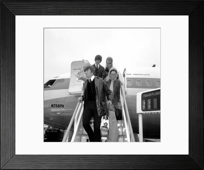 Framed Print : Pop Group The Beatles 26 May 1964 Two of The Beatles arrive at back at London Airport Framed Print : Pop Group The Beatles 26 May 1964 Two of The Beatles arrive at back at London Airport