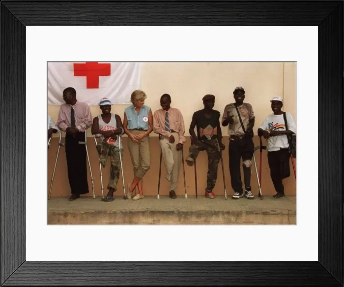 Framed Print : Diana, Princess of Wales four day visit to Angola, the former Portuguese colony torn Framed Print : Diana, Princess of Wales four day visit to Angola, the former Portuguese colony torn