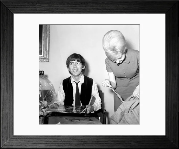 Framed Print : George Harrison, 21st birthday sorting through the 52 sacks full of greeting cards Framed Print : George Harrison, 21st birthday sorting through the 52 sacks full of greeting cards