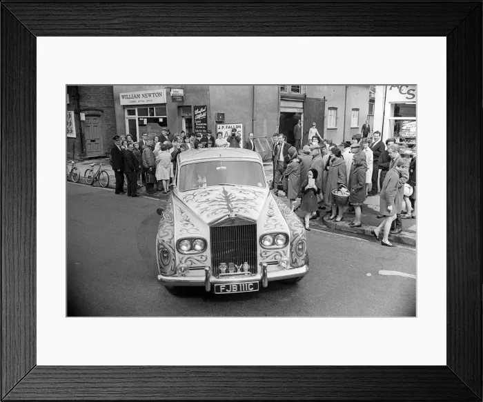 Framed Print : John Lennons psychedelically painted Rolls-Royce leaves the car paint shop of J. P Framed Print : John Lennons psychedelically painted Rolls-Royce leaves the car paint shop of J. P
