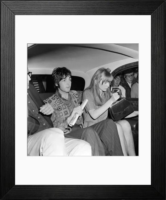 Framed Print : Paul McCartney and girlfriend Jane Asher leave Bangor University on Sunday 27 August