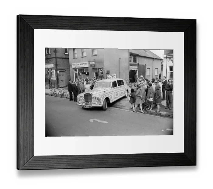 Framed Print : John Lennons psychedelically painted Rolls-Royce leaves the car paint shop of J. P Framed Print : John Lennons psychedelically painted Rolls-Royce leaves the car paint shop of J. P