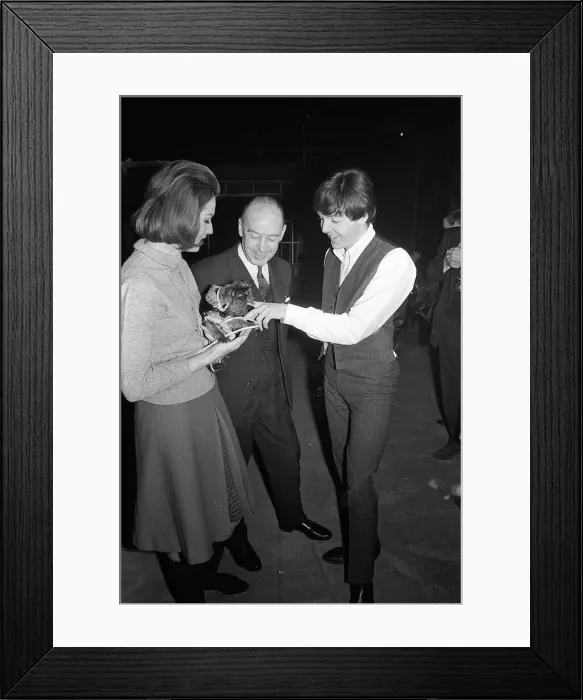 Framed Print : Paul McCartney on film set during the shooting of the Beatles film A Hard Day