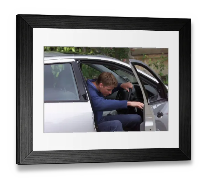 Framed Print : Prince William Collection 1999 Prince William has driving lesson