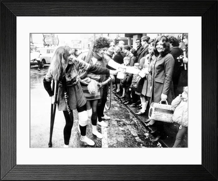 Framed Print : Newcastle University students taking part in the rag week procession in 1970
