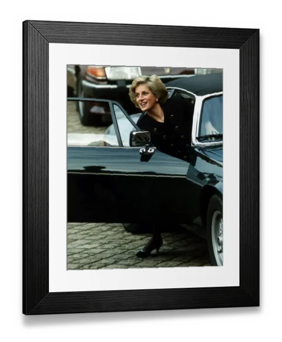 Framed Print : Princess Diana arrives at Bleinheim palace for a charity auction. 6th November 1988