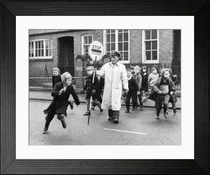 Framed Print : Mr Thomas Gowland lollipop man - crossing warden at Bloemfontein County school 01 / 06 / 75 Framed Print : Mr Thomas Gowland lollipop man - crossing warden at Bloemfontein County school 01 / 06 / 75