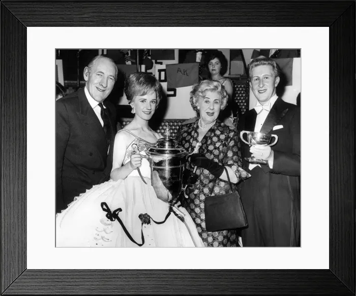 Framed Print : Jack Hulbert and Cecily Courtneidge after presenting the Sunday Sun trophy to the winners Framed Print : Jack Hulbert and Cecily Courtneidge after presenting the Sunday Sun trophy to the winners