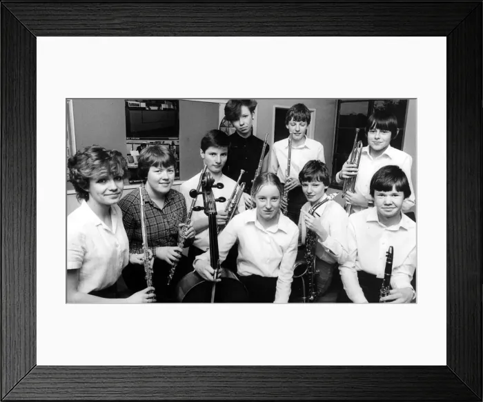 Framed Print : These teenagers from Longbenton High School are heading for Germany, in 1983 Framed Print : These teenagers from Longbenton High School are heading for Germany, in 1983