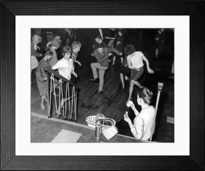 Framed Print : Office workers enjoy a dance at a tea dance at Newcastle