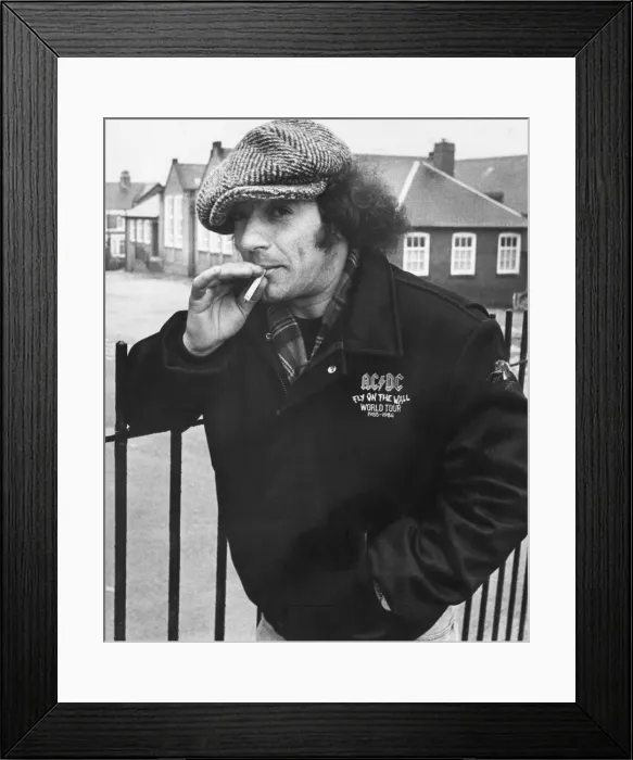 Framed Print : Brian Johnson, lead singer of the rock group AC / DC, returns to old school Framed Print : Brian Johnson, lead singer of the rock group AC / DC, returns to old school