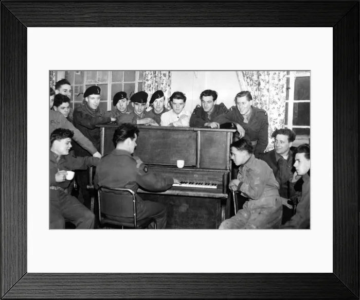 Framed Print : These young recruits liked to have a sing song round the piano in the N. A. A. F. I. club Framed Print : These young recruits liked to have a sing song round the piano in the N. A. A. F. I. club