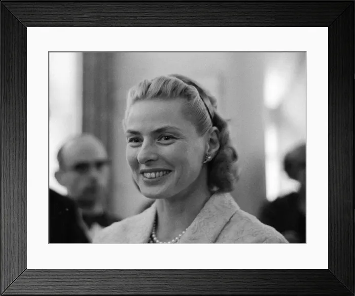 Framed Print : Ingrid Bergman at London press conference June 1956 Framed Print : Ingrid Bergman at London press conference June 1956