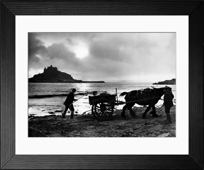Framed Print : The last load before the light fails - evening beside St Michaels Mount in Cornwall