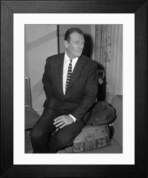 Framed Print : American actor John Wayne in London Febraury 1956 Framed Print : American actor John Wayne in London Febraury 1956