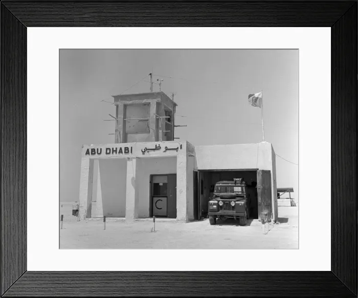 Framed Print : A Abu Dhabi border post manned by members of the army. July 1965