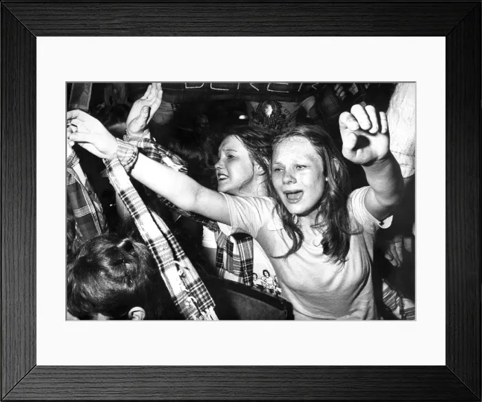 Framed Print : A hysterical tartan army invade Newcastle to watch the Bay City Rollers at the City Hall Framed Print : A hysterical tartan army invade Newcastle to watch the Bay City Rollers at the City Hall