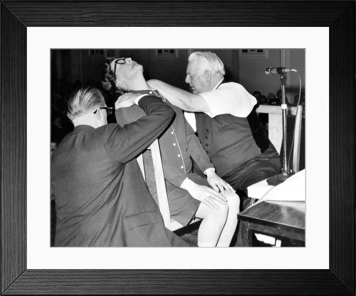 Framed Print : Mr. Harry Edwards held a Spritual Healing Service and demonstration at the City Hall