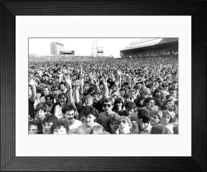 Framed Print : Fans enjoying a concert at St. Jamess Park, Newcastle by Bruce Springsteen in 1985 Framed Print : Fans enjoying a concert at St. Jamess Park, Newcastle by Bruce Springsteen in 1985