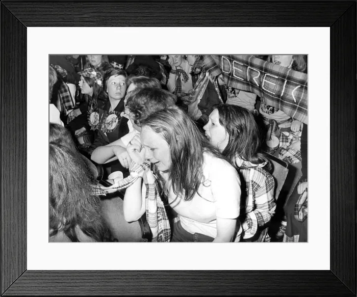 Framed Print : A hysterical tartan army invade Newcastle to watch the Bay City Rollers at the City Hall